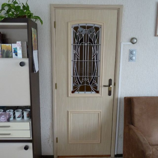 Deur met glas-in-lood-raam